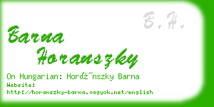 barna horanszky business card